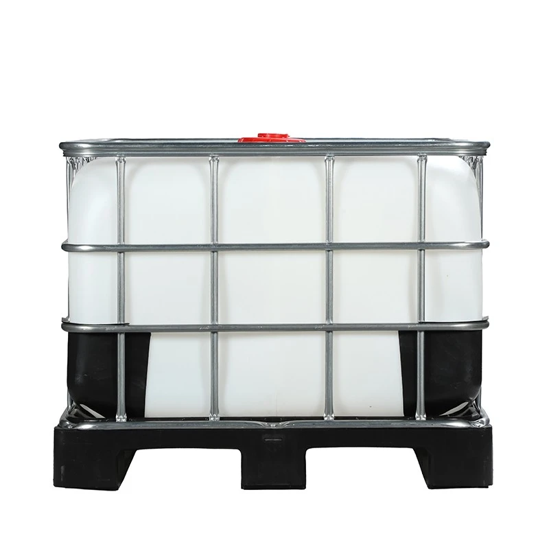 IBC tank with plastic pallets